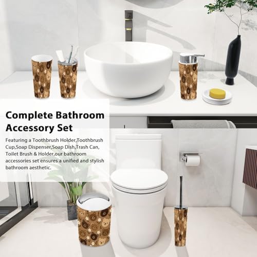 TRANQDEHOM 6-Piece Boho Bathroom Accessory Set 1
