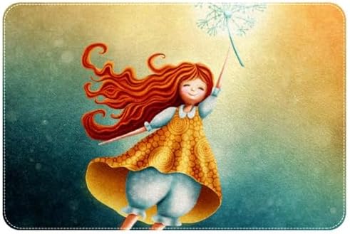 RSMYX Dandelion Girl Bath Rug 24x16 Inches