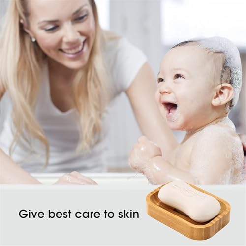 Eco-Friendly Bamboo Soap Dish Holder - 2-Pack for Bath Kitchen