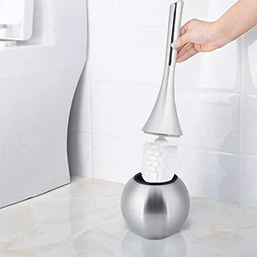 Gsycle Toilet Brush and Holder Set with Stainless Steel Base