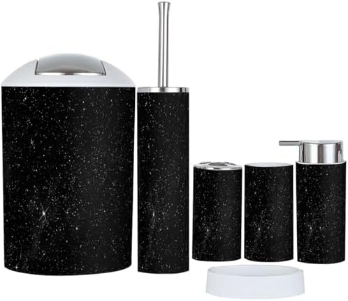 Boho Starlit Sky Graphic Bathroom Accessory Set 6 Piece