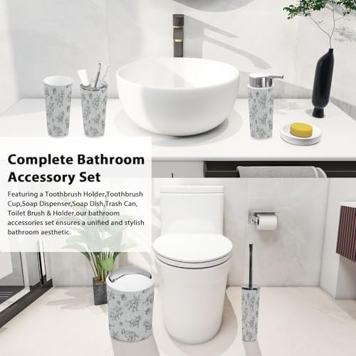 Boho Triceratops Bathroom Accessory Set 6 Piece