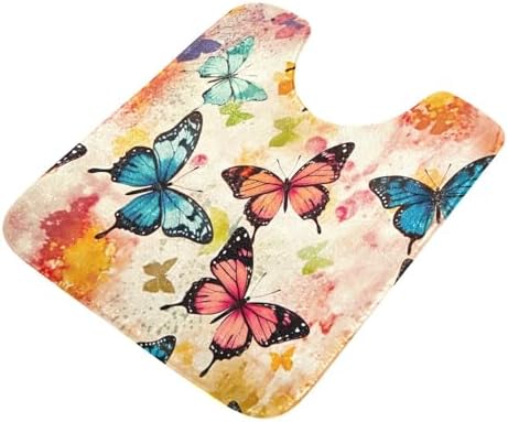 YETTASBIN Butterfly 2 Pcs Bath Mat Set