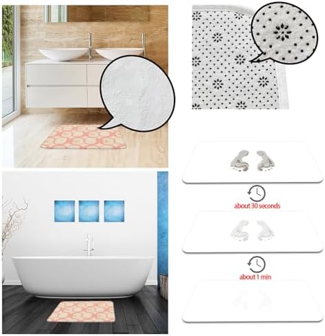 GCTNBJL Atomic Pink Geometric Bath Mat 16x24 Inch
