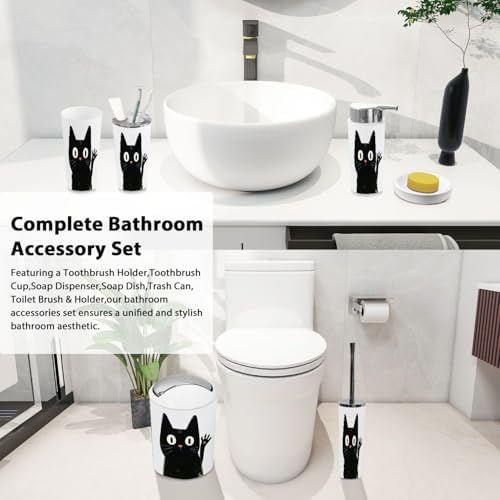 Boho Style 6 Piece Bathroom Accessory Set