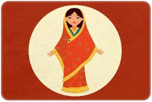 RSMYX Indian Girl Bath Rug 24x16 Non-Slip Doormat