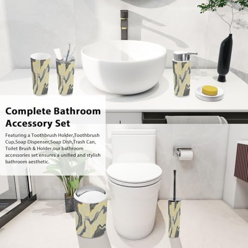 Boho Marble Bathroom Accessory Set 6 Piece