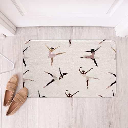 Feelyou Swan Bath Rug Mat - Cozy Non Slip 16x24 Inch