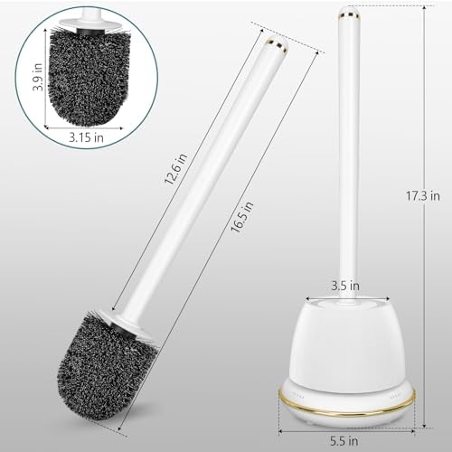 Gold Toilet Brush and Holder Set 2 Pack