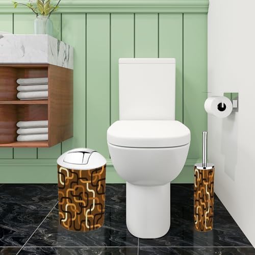 Boho Abstract Geometric Chain Bathroom Accessories Set 6 Piece
