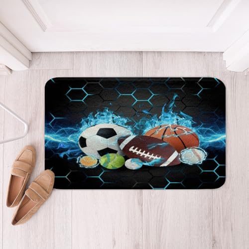 Feelyou Baseball Bath Rug 16x24 Kids Sports Theme Mat