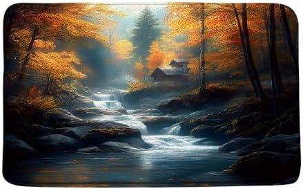 Autumn Waterfall Bath Mat 16x24 Inch Non-Slip