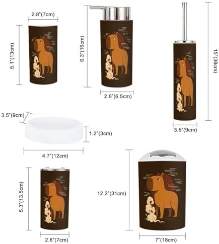 Boho Capybara Bathroom Accessory Set 6 Piece