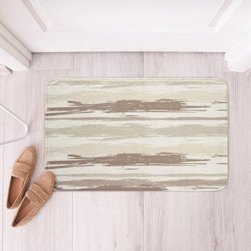 Abstract Brown Bathroom Rugs 16x24 Modern