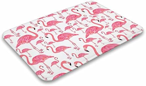 Pink Flamingo Bird Microfiber Bath Rug Non-Slip 16x24 Inch