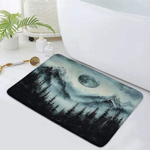 Forest Moonlight Bath Mat 16x24 Inch Non-Slip 1