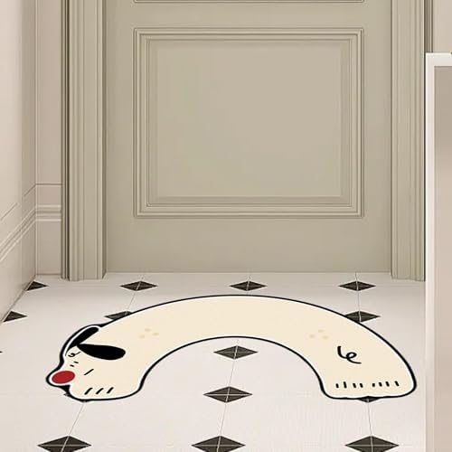 Water Absorption U-Shaped Bath Mat with Cute Dachshund Pattern