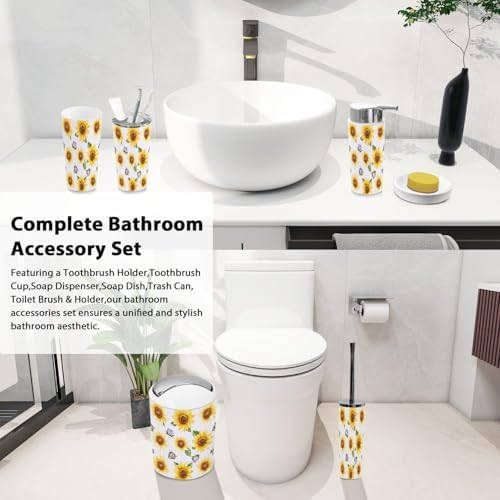 Boho Watercolor Bathroom Accessory Set 6 Piece