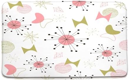 HUSPWP Retro Atomic Star Bath Mat 1960s Design