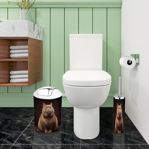 Boho Bathroom Accessory Set 6 Pieces with Trash Can and Toothbrush Holder