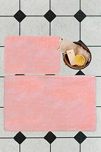 VHD Plush Bath Mat Set 24x40 in 20x24 in Pink 1