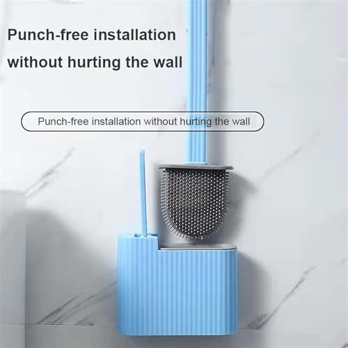 Stylish Toilet Brush with Holder Set - Green