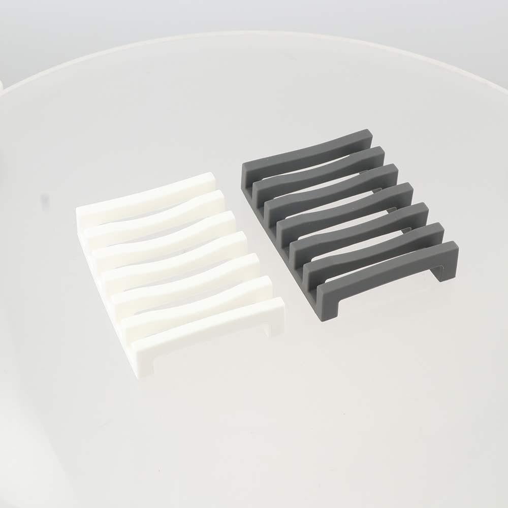 Durable Silicone Soap Dish Holder for Bathroom Grey