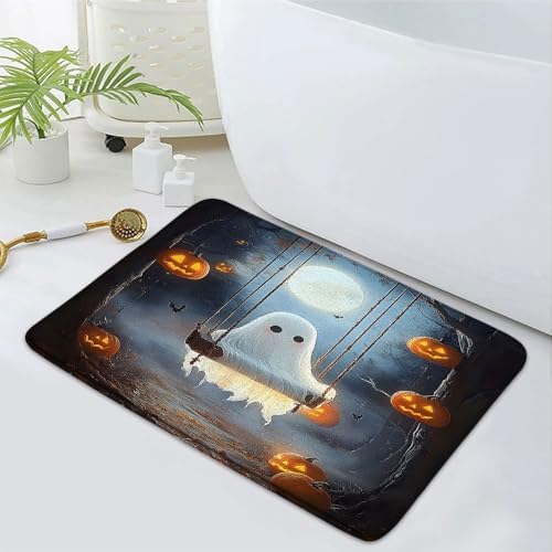 Halloween Ghost Bath Mat 16x24 Inch Non-Slip