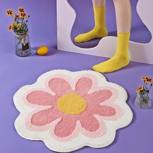 Cute Flower Design Bath Mat for Kids