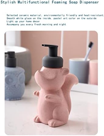 Sage Green Squirrel Ceramic Soap Dispenser with Pump
