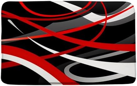 Modern Geometric Bath Mat with Memory Foam
