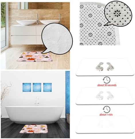 Cute Halloween Ghost Bath Mat 16x24 Inch 1