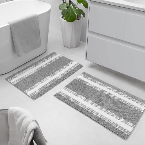 GRANNY SAYS 2 Piece Bath Rug Set Non-Slip Ultra Soft Chenille Rugs