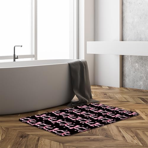 Cute Bow Bath Mat 16x24 Inch Modern Design