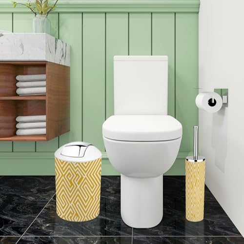 Boho Abstract Geometric Bathroom Accessory Set 6 Pieces