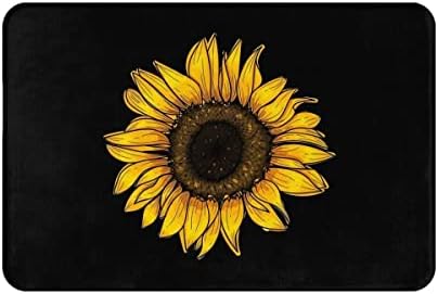 Sunflower Pattern Bathroom Rug with Non-Slip Back
