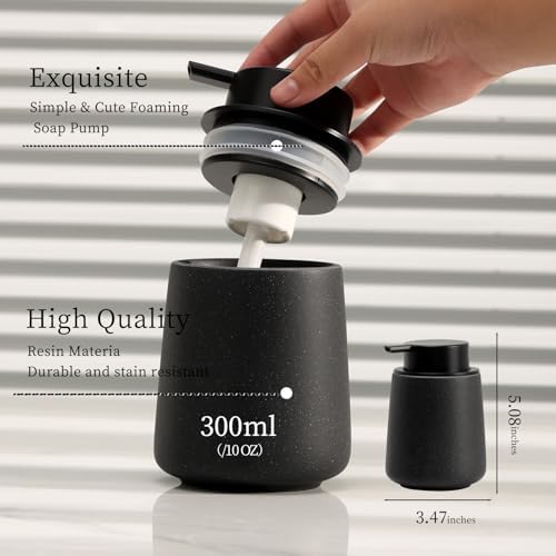 Haocoott Foaming Soap Dispenser Pump - Black Modern Style Refillable