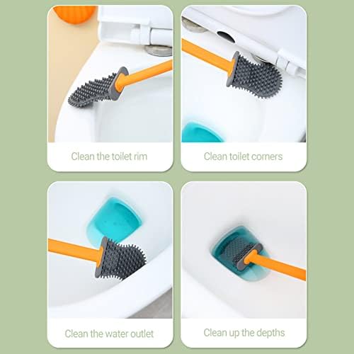 VEAREAR Shell Shaped Toilet Bowl Brush with Holder 1