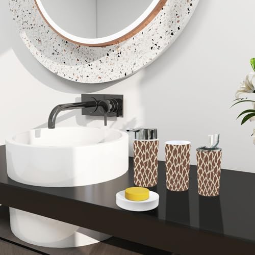 Boho Cow Print Bathroom Accessory Set 6 Piece 1
