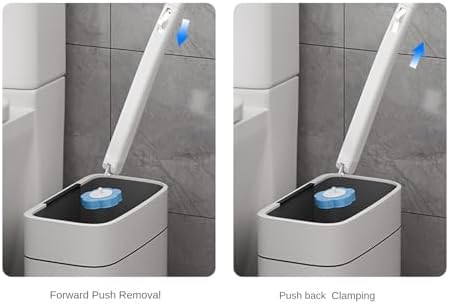 JUDEWY Toilet Brush Holder Set with 18 Refills Gray