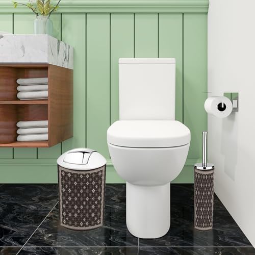 Boho Geometry Trash Can Set 6 Piece Bathroom Accessories
