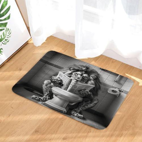 JAWO Funny Cool Lion Bath Mat Rug for Bathroom