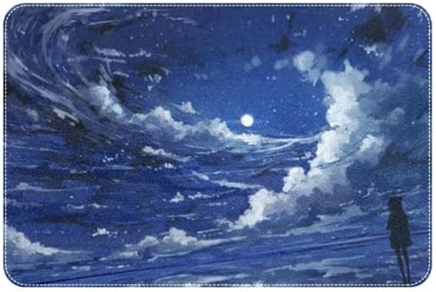 RSMYX Anime Girl Night Moon Bath Rug 24x16