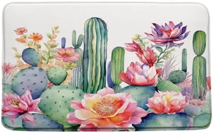 Tropical Cactus Bath Mat 16x24 Inch Microfiber 1