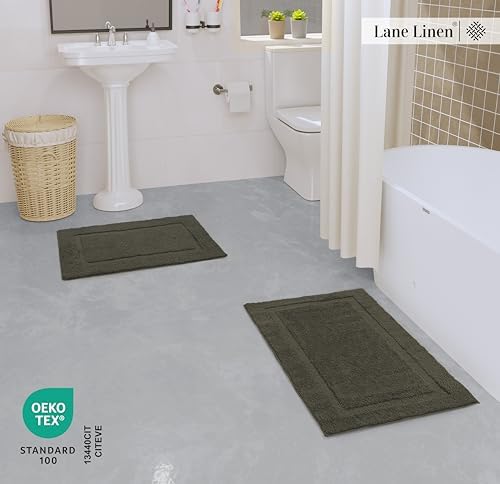 Lane Linen 2-Piece Bathroom Rug Set - Non Slip Ultra Absorbent