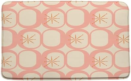 GCTNBJL Atomic Pink Geometric Bath Mat 16x24 Inch