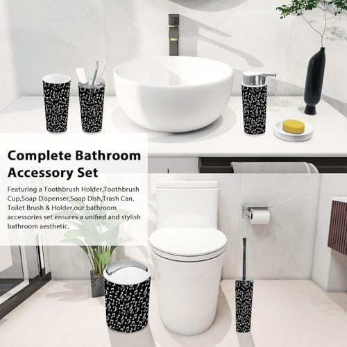Boho Musical Notes Bathroom Accessory Set 6 Piece 1