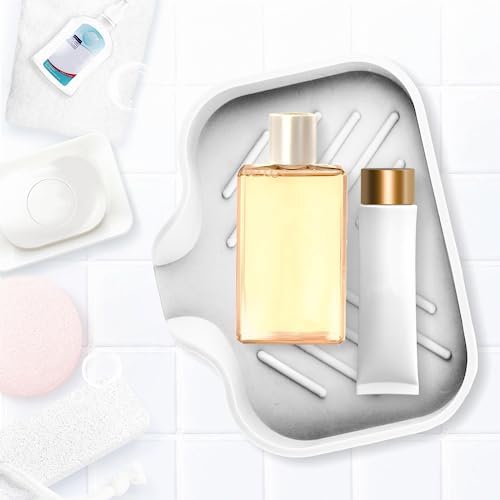 Hordion 1Pcs White Silica Gel Soap Tray for Sink
