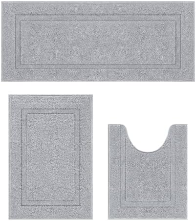 SHACOS Bath Rug Set of 3 Ultra Soft Non Slip Microfiber
