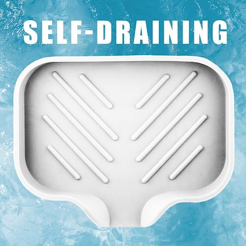 Hordion 1Pcs White Silica Gel Soap Tray for Sink